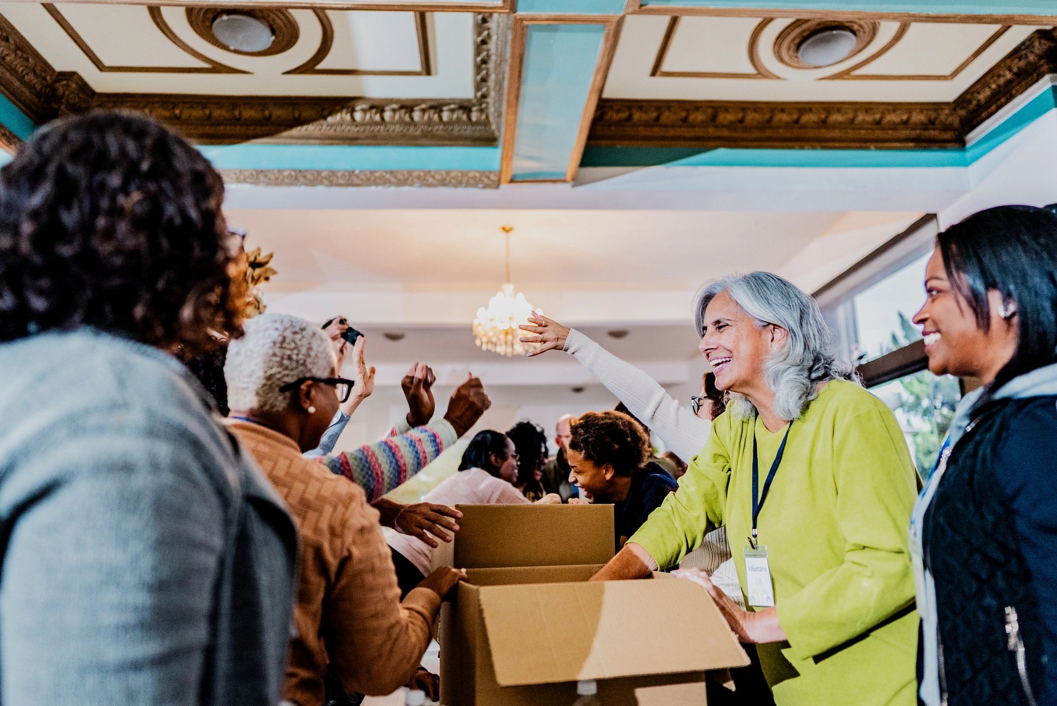 diverse church volunteers